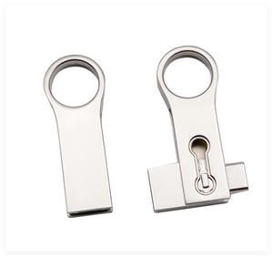 批发定制徽标USB 2.0 TYPE-C闪存驱动器USB C闪存驱动器金属银新产品可旋转定制徽标记忆棒 - Product Image 3