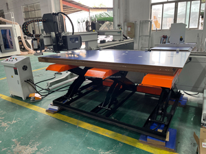 Línea de trabajo de máquina de anidamiento de carpintería de enrutador CNC de descarga de carga de etiquetado automático