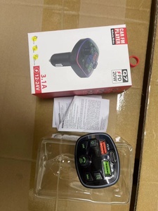 RGB ışık ses FM verici 20W tip-c çift USB araba şarjı adaptör hızlı şarj 30W 10W çıkış gücü hızlı müzik MP3 şarj - Product Image 6