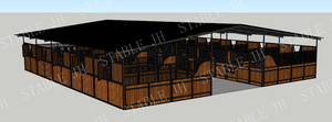 Prefabrik özel yapı at ahırlar çatı hızlı montaj binicilik tesisi ile veya olmadan çeşitli dolgu seçenekleri - Product Image 5