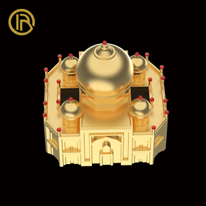 Tùy chỉnh sang trọng Taj mahal-hình Zamac nắp nước hoa-Nắp kim loại vàng cho bao bì nước hoa - Product Image 2