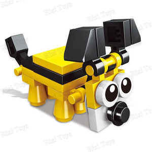 319 10 in 1 karikatür küçük parçacık ekleme meclisi penguen köpek karga horoz inek hayvan modeli oyuncak çocuklar için yapı taşları setleri - Product Image 2