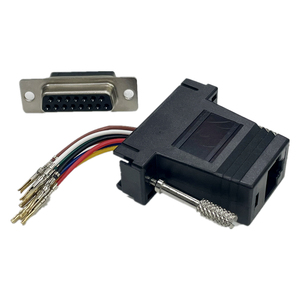 RJ45 a D-Sub Conector de 15 pines RS232 a RJ45 Cabeza de computadora DB15 Hembra Macho a RJ45 a Conector VGA - Product Image 1