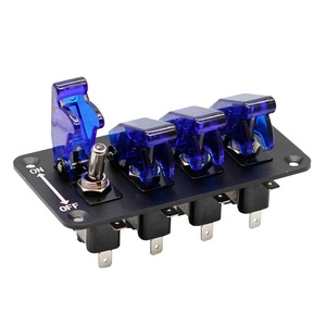 12V Rocker <strong>Switch</strong> Panel with LED Light Flip Cover Heavy-Duty ON/Off <strong>Switch</strong> Plate 3-Pin SPST 3-Gang Toggle <strong>Switch</strong> - Product Image 1