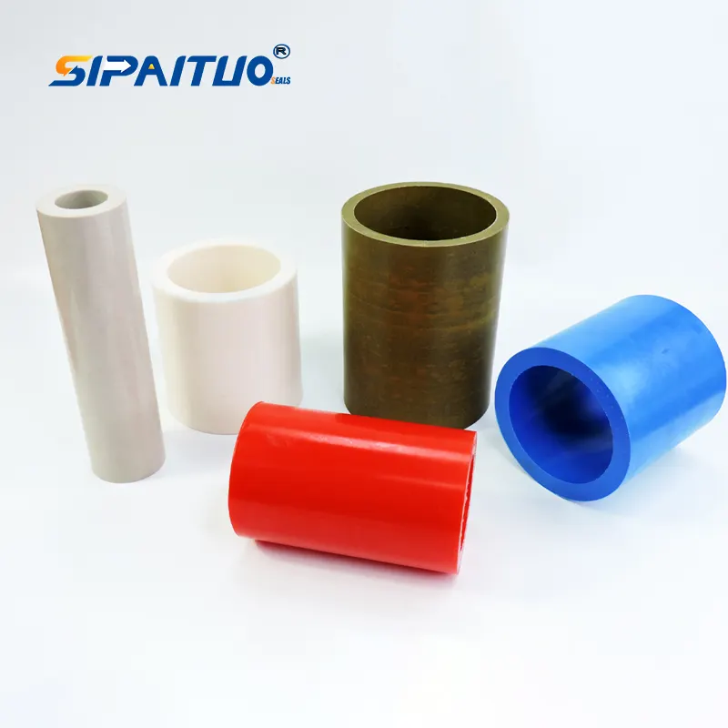 100% Virgin PTFE Ống bushing bán thành phẩm ống carbon đầy PTFE que đen PTFE que