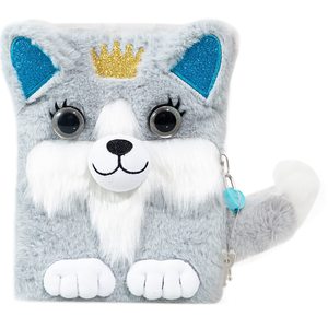 Diario de felpa con cerradura y llaves, diario secreto de felpa de perro lindo, diario de escritura, páginas forradas con ojos - Product Image 1