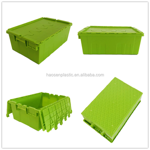 ソリッドスタイルネスティングプラスチック移動箱蓋付きスタック可能プラスチック収納容器 - Product Image 5