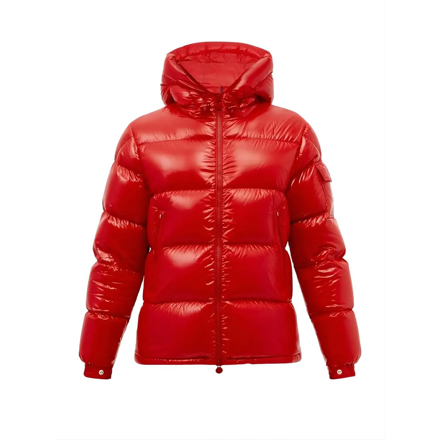 Jaket Puffer Mengkilat Kustom Pria Jaket Puffer Bertudung Desainer Berat Mantel Kualitas Tinggi Jaket Gelembung Musim Dingin