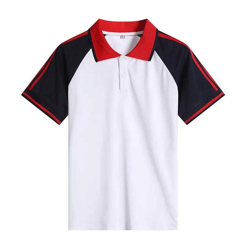 Camicia uniforme in cotone a manica lunga raglon per ragazzi OEM maglietta in piqué a contrasto di colore per bambini uniformi scolastiche