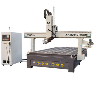 Área grande 2000*4000mm Máquina de corte CNC de 4 ejes Corte 3D con eje giratorio 2040 2030 Modelo de talla de madera cilíndrica - Product Image 1
