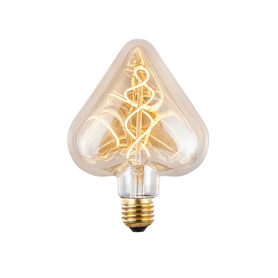 Kalp şeklinde E27 Edison ampul Vintage 40W Retro karbon ampul akkor Tungsten Filament noel ağaç dekor ampul