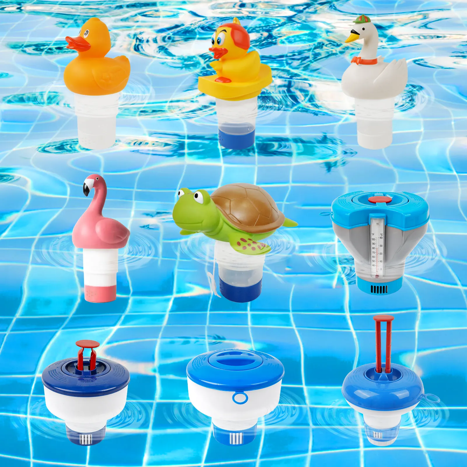 Customizable pool accessories liquid chlorine floater chemical tablet chlorine floating dispenser for 3 inch tablets