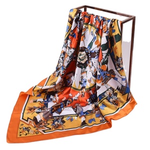 Eur-amerikan popüler güneybatı baskılı Hopi <span class=keywords><strong>Kachina</strong></span> 90*90cm ipek kare eşarp kadınlar için şık başörtüsü şal toptan