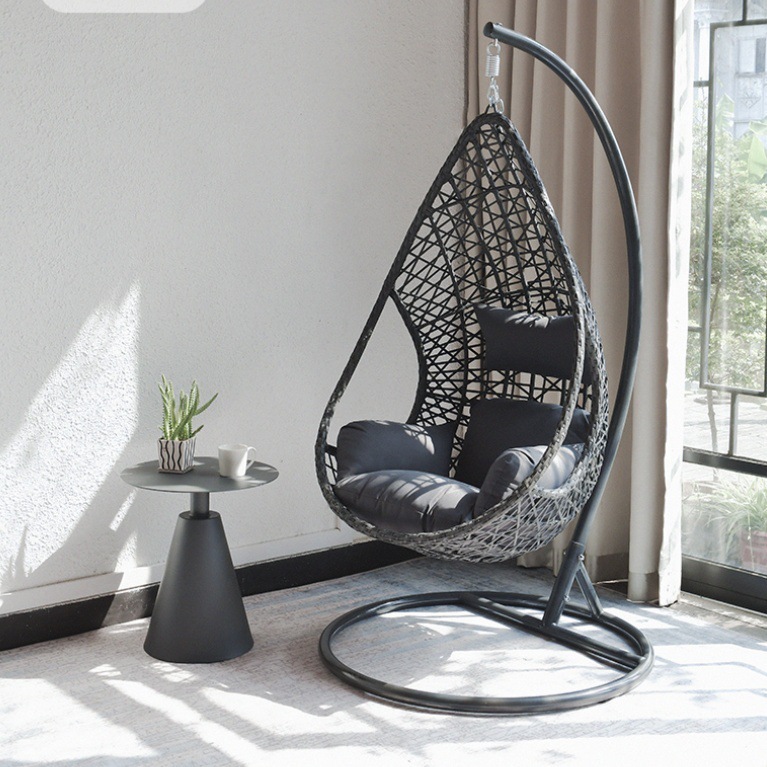 Single drop-shaped basket-charcoal gray