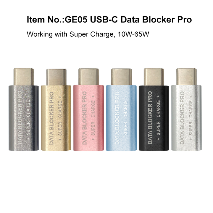 Super Charger USB-C Data Blocker Pro Data Transfer Protects Phone & Tablets From Public Charging Stations Hack Proof