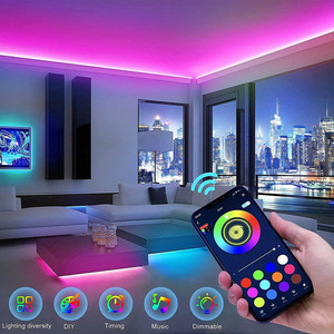 Tiras de luces <span class=keywords><strong>Led</strong></span> inteligentes Sincronización de música Cambio de color Luces <span class=keywords><strong>LED</strong></span> Control de aplicación Luces <span class=keywords><strong>Led</strong></span> para decoración de fiesta en casa - Product Image 2