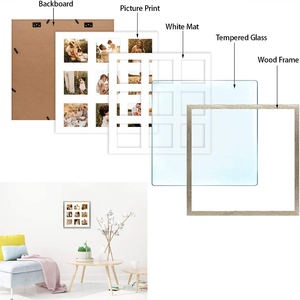 <strong>9</strong>-Panel Photo <strong>Frame</strong> with Mat to Display <strong>9</strong> Pictures for Wall or Tabletop Display