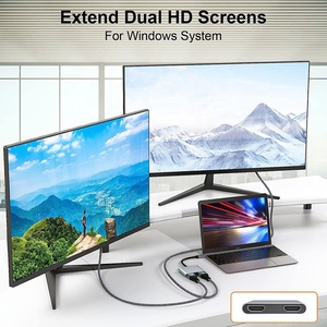 Adaptador USB tipo C Dual HDMI 4K 30Hz USB C tipo C macho a 2 Cable adaptador hembra Dual HDMI para Mac HDTV Monitor teléfono móvil