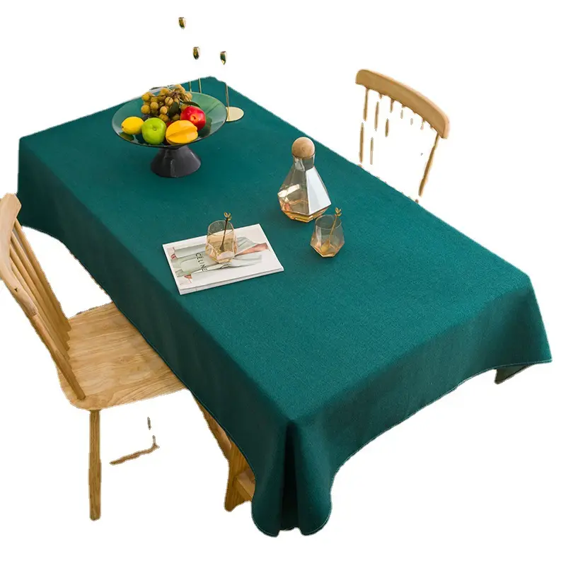 Ins rüzgar Nordic bez sanat düz renk pamuk keten masa örtüsü kalınlaşmış su geçirmez bez çay masası kapak havlu açık Placemat