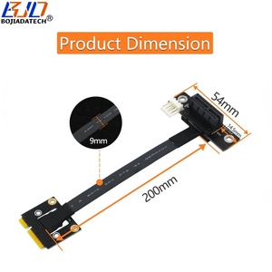 Reverse 270 Degree <strong>PCI</strong>-E 3.0 1X Slot to Mini PCIe MPCIe Riser Adapter Card Extension Cable 8Gbps 10-100CM - Product Image 4