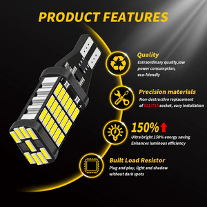 自動車用電球12V T15 158 45SMD LEDカーライトオートLEDカーリバースライトランプ11561157 7440 7443 - Product Image 4