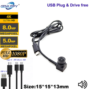4k超高清8MP 4MP 2m迷你USB摄像头IMX179安卓OTG迷你USB C型安全视频音频摄像头网络摄像头无失真镜头