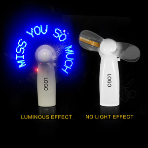 Logotipo personalizable aire acondicionado ventiladores recargables Mini PortableUSB programable Led mensaje ventilador de mano - Product Image 5