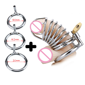 Dispositif de verrouillage du pénis en <span class=keywords><strong>cage</strong></span> de chasteté masculine Sex Toy en métal - Product Image 1