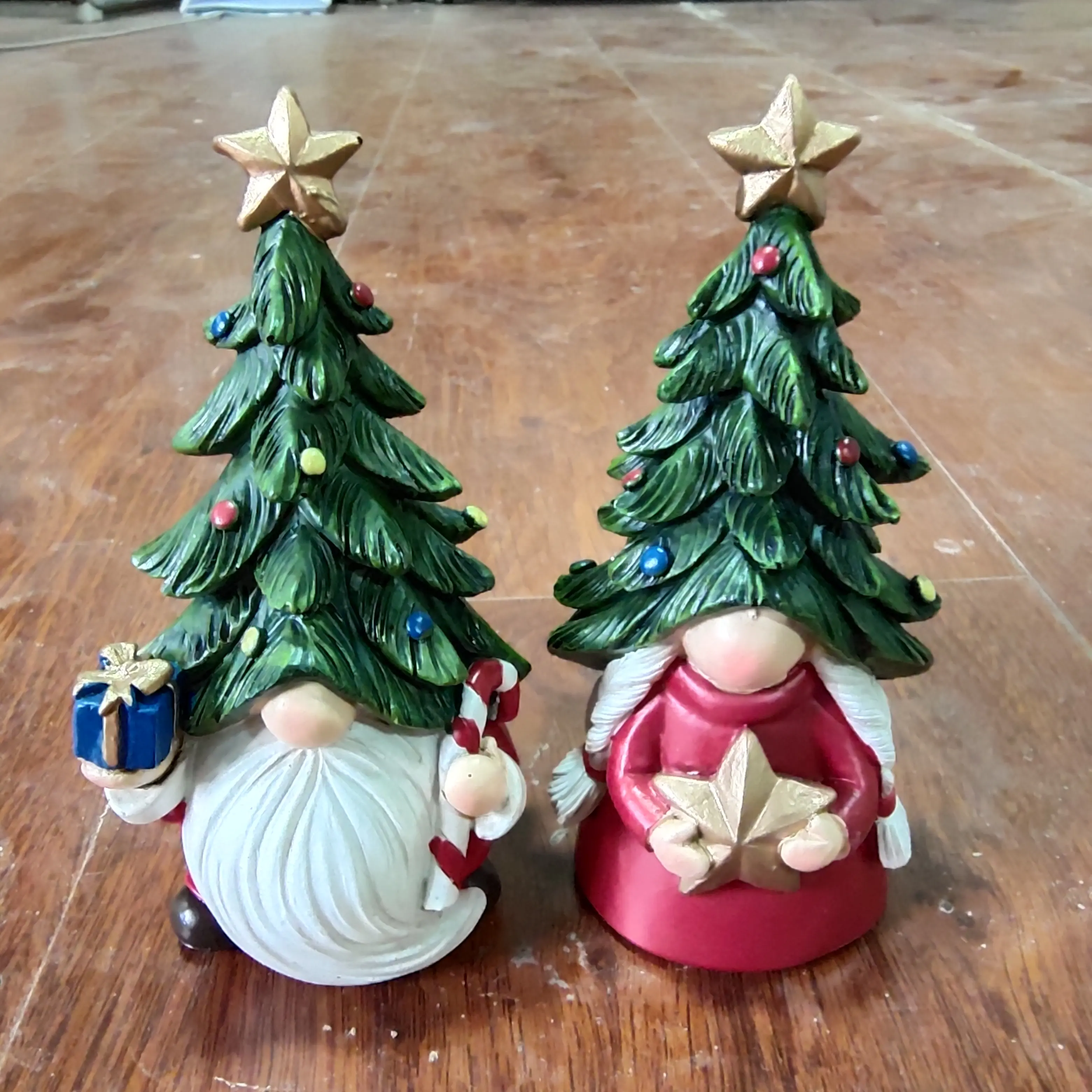 Set di figurine gnomo albero di natale 2 resina produttore personalizzato ornamento per la decorazione della casa di natale regalo Souvenir