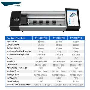 Vwk F7 OEM tùy chỉnh hoàn toàn tự động điện thoại di động bảo vệ màn hình cắt TPU Hydrogel phim da Sticker cắt máy vẽ - Product Image 6