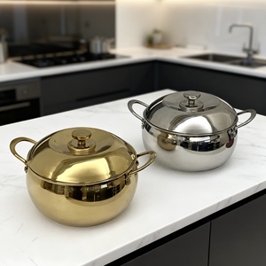 Apple hình thép không gỉ canh nồi Set với nắp thép không gỉ nhà bếp soong nấu ăn vàng nồi - Product Image 4