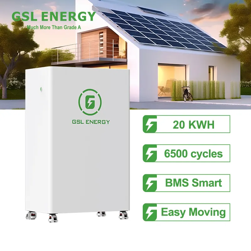 GSL energia facile da spostare a casa batteria solare con base ruota 48v 300ah batteria al litio 15kwh batteria al litio con la ruota