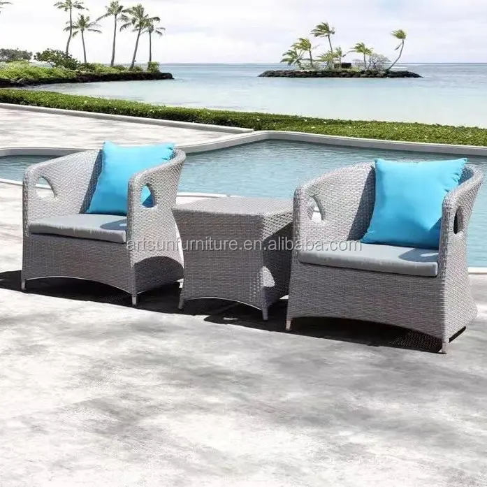 3 Pieces rattan wicker balcony set outdoor furniture all weather patio set