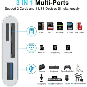 适用于iPhone iPad MacBook三星Android相机的5合1 USB 3.0 C型SD TF读卡器适配器其他设备 - Product Image 3