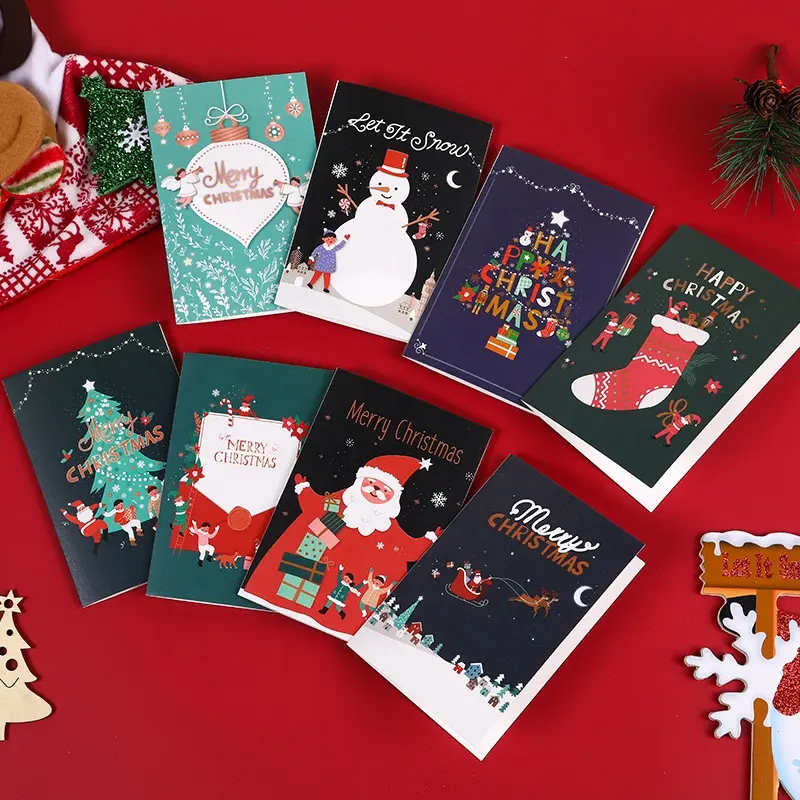 Рождественская поздравительная открытка «сделай сам», креативный подарок, праздничные открытки на день рождения с конвертами