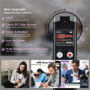 64GB Digital Sound Audio Recorder Sprach aktiviertes Aufnahme gerät mit MP3-Wiedergabe - Product Image 5