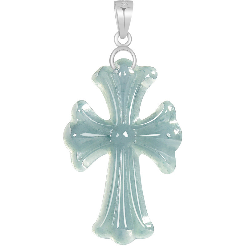 Croix d'eau bleu jade D917
