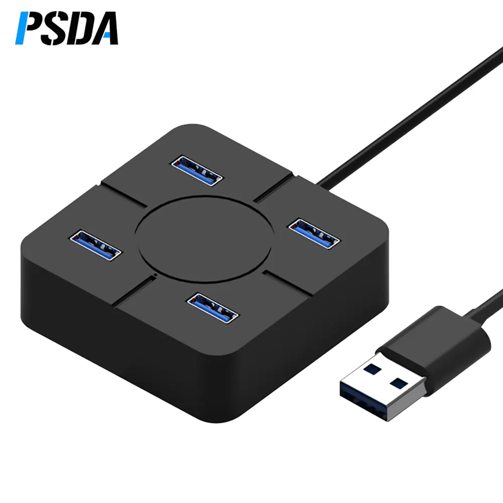 PSDA Высокоскоростной USB-разветвитель 2,0, разветвитель с 4 портами, расширитель с несколькими USB-портами, компьютерные аксессуары для ноутбуков и ПК