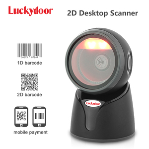 Luckydoor เครื่องสแกนบาร์โค้ด2D ตั้งโต๊ะแบบมีสายเครื่องอ่านโค้ด QR แบบใช้มือหมุนฟรี - Product Image 2