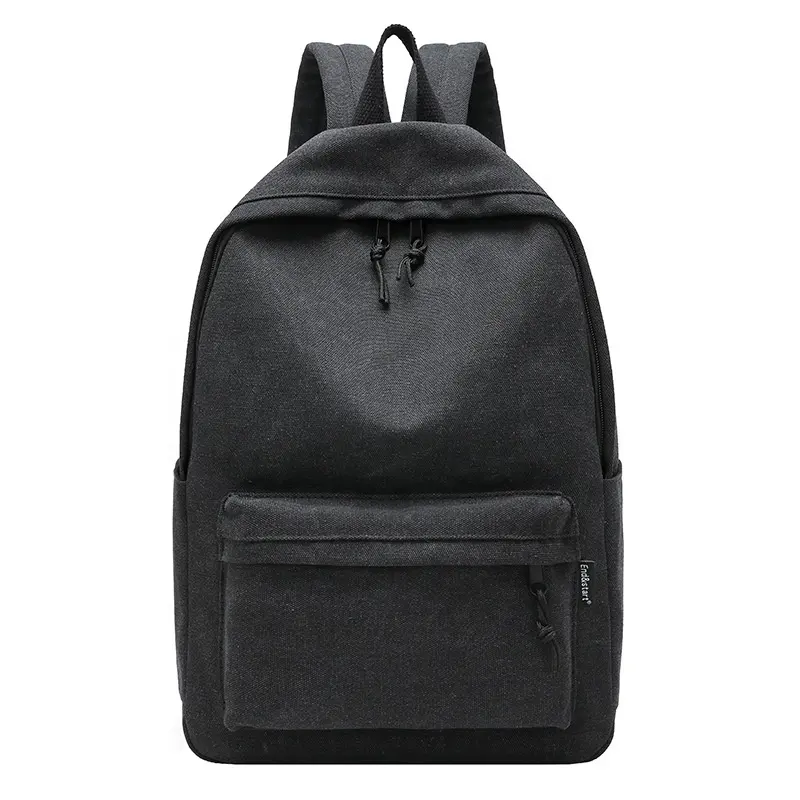 Mochila de lona personalizada para hombre, mochila universitaria impermeable negra, bolsas de lona para hombre, mochila para portátil