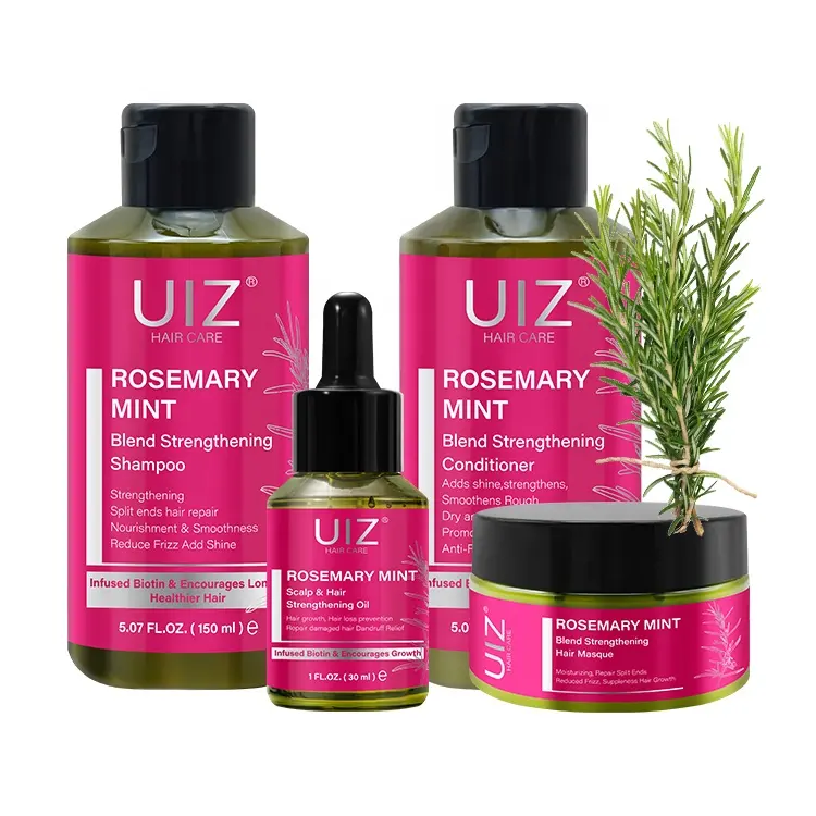 Private Label Anti Loss Hair Growth Oil Products Nourishing Sulfate Free Rosemary Mint Hair Shampoo And Conditioner Mask Set