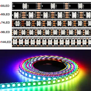 WS2812B WS2812 Smart 5050 RGB светодиодные полосы DC5V индивидуально адресуемые светодиодные пиксели световые струны черный/белый PCB IP30/65/67 - Product Image 2