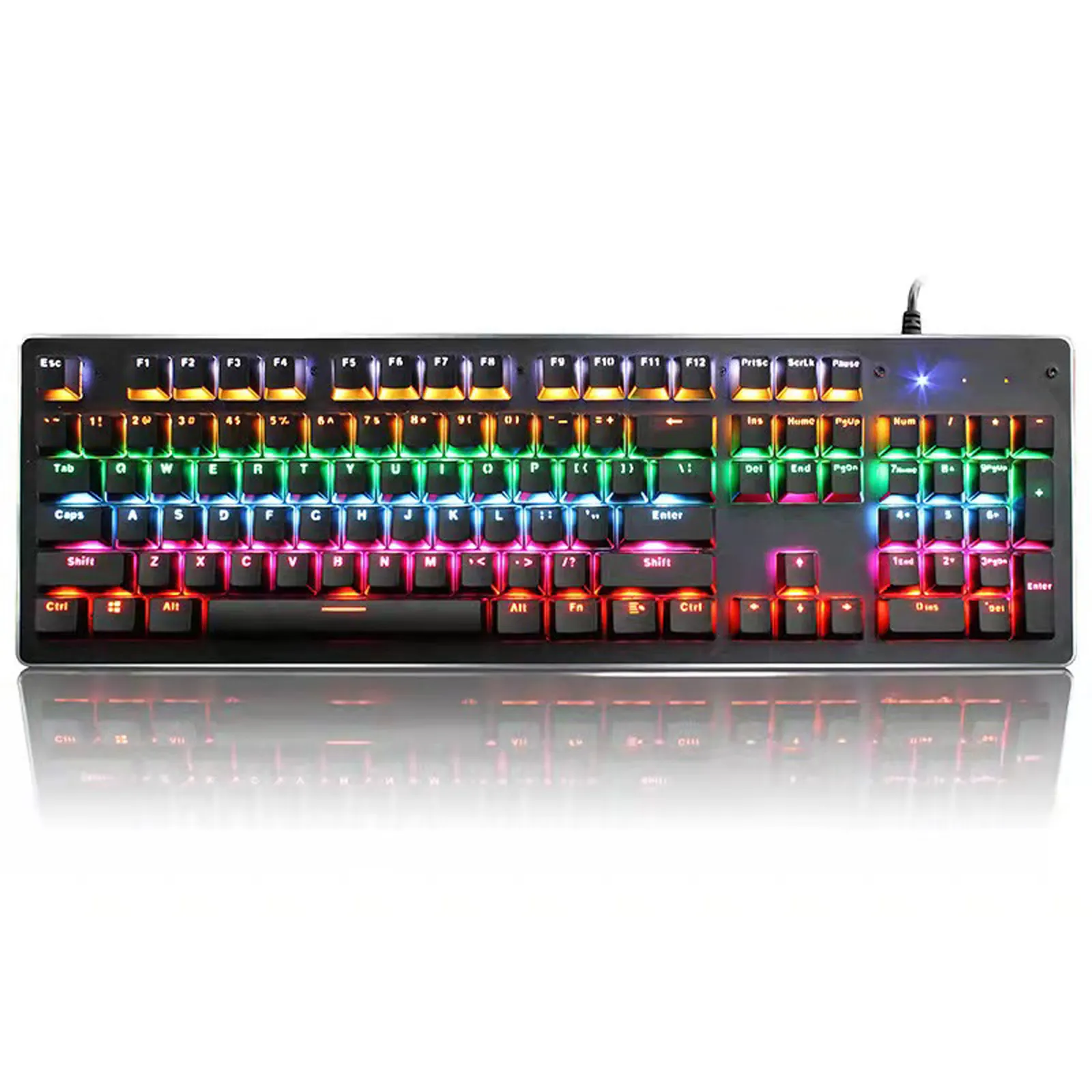 Bwbl คีย์บอร์ด104มีสายมีไฟ RGB backlit สำหรับเกมคอมพิวเตอร์