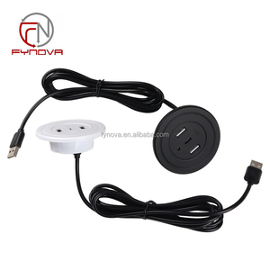 Toma de corriente de carga de teléfono móvil USB tipo C de 45mm diseño redondo de escritorio Mini 2 cargador de muebles Usb con adaptador DE LA UE para sofá - Product Image 3