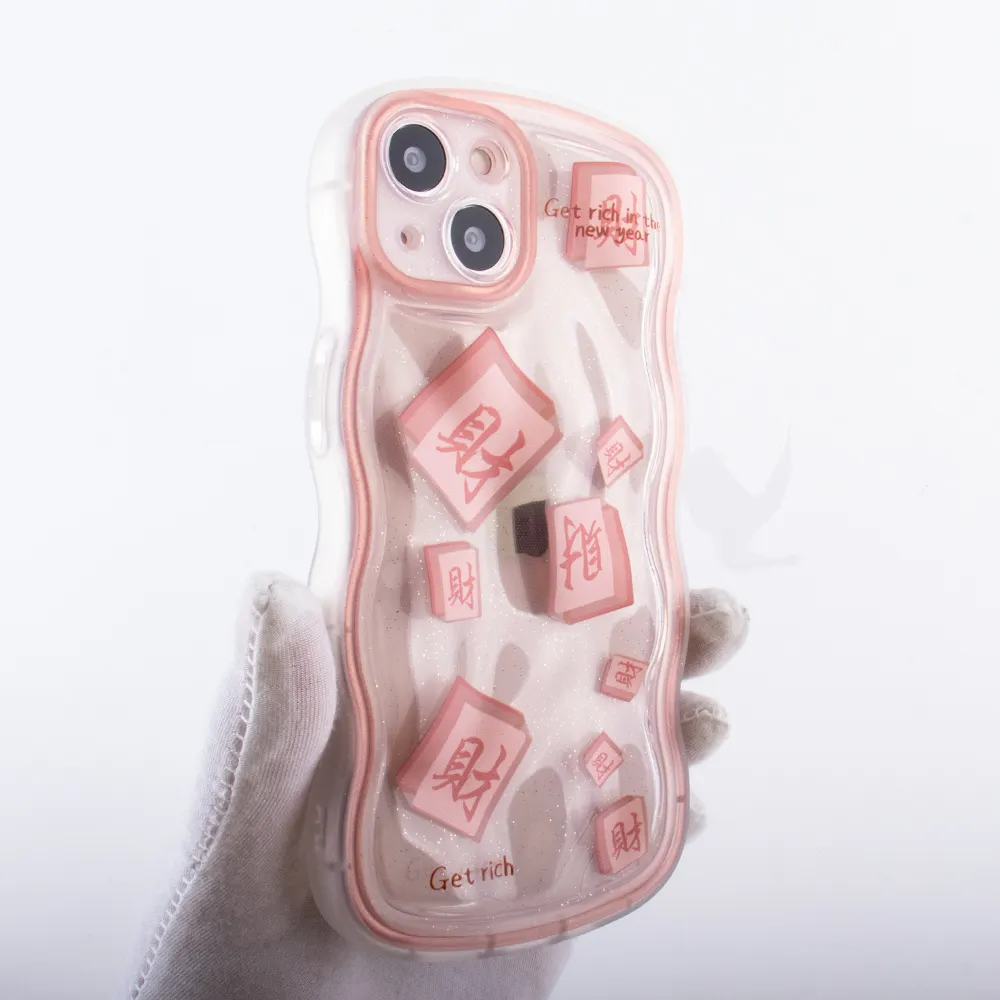3D lüks kıvırcık dalga şekli cep telefonu kılıfları tasarım handphone muhafaza ile huawei onur X6a kavisli yüzey baskı için