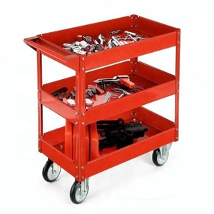 Metal Platform haddeleme urolling ty açık servis arabası üç raf mekanik çelik aracı sepeti Dolly - Product Image 1