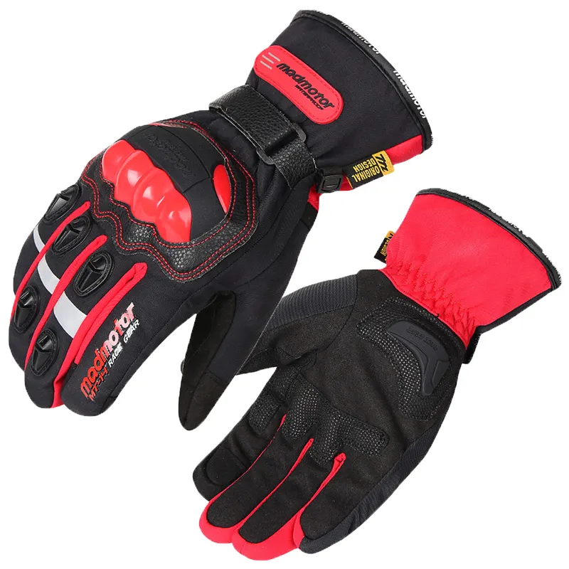 Vente en gros Gants de course de moto Gants de moto avec poignée pour tout le doigt Gants d'équitation de moto à écran tactile étanche pour l'hiver