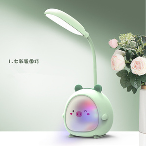 Yatak odası gece lambası USB şarj edilebilir üç hızlı karartma sevimli yurt öğrenme okuma göz koruması LED masa masa lambası - Product Image 4