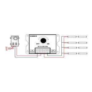 DC 12V/24V 30A PWM manopola di regolazione luminosità Dimmer striscia luce LED per luce a singolo colore LED - Product Image 2