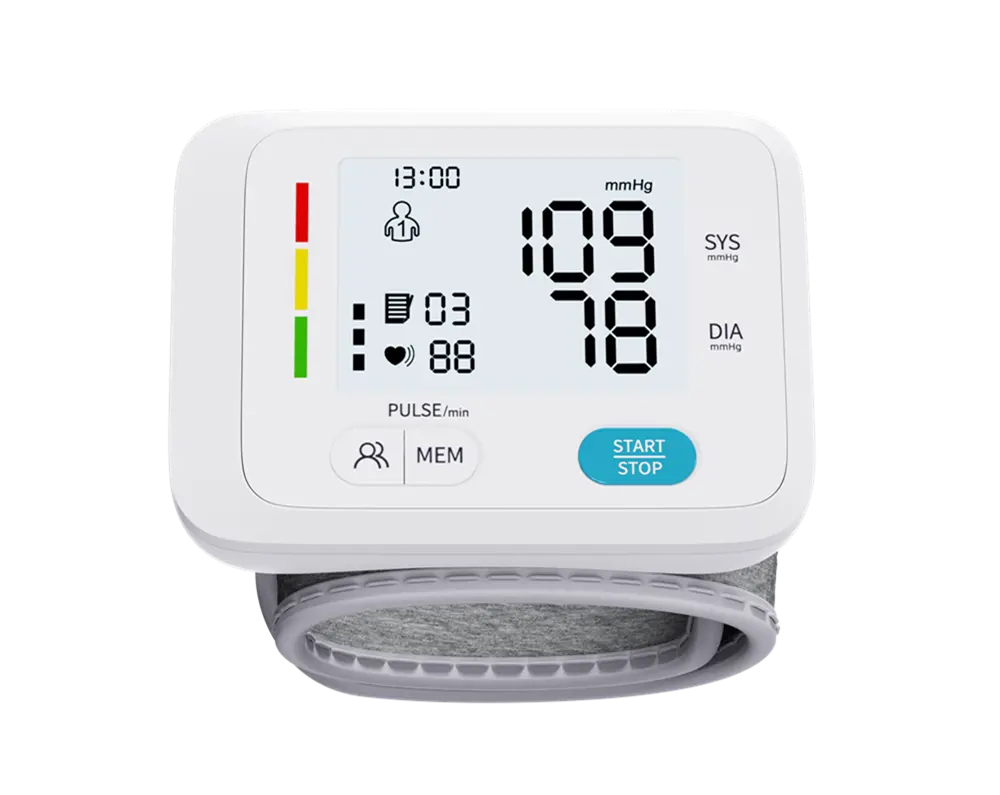 Monitor de presión arterial preciso para muñeca, monitores automáticos de presión arterial alta, pantalla LCD portátil, máquina de presión arterial para muñeca